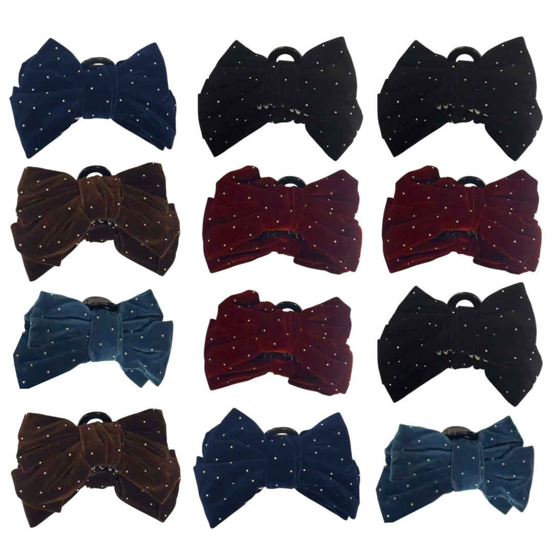 AB-1340 (12 pcs) Velvet 13 cm Hair Clamps