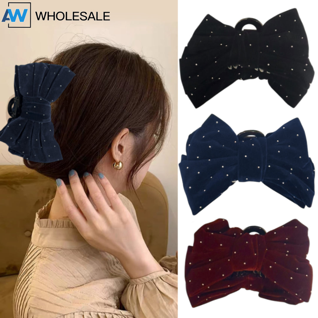AB-1340 (12 pcs) Velvet 13 cm Hair Clamps