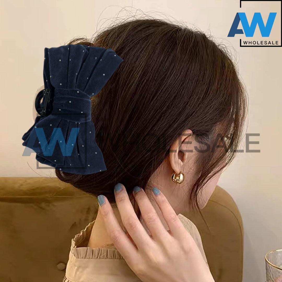 AB-1340 (12 pcs) Velvet 13 cm Hair Clamps