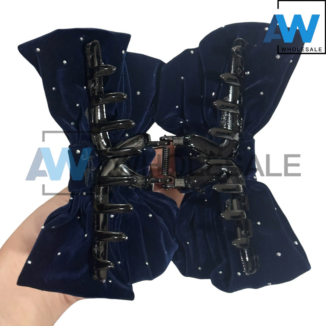 AB-1340 (12 pcs) Velvet 13 cm Hair Clamps