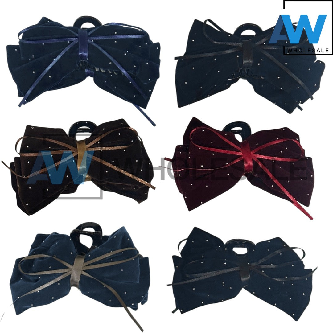 AB-1341 (12 pcs) Velvet 13 cm Hair Clamps