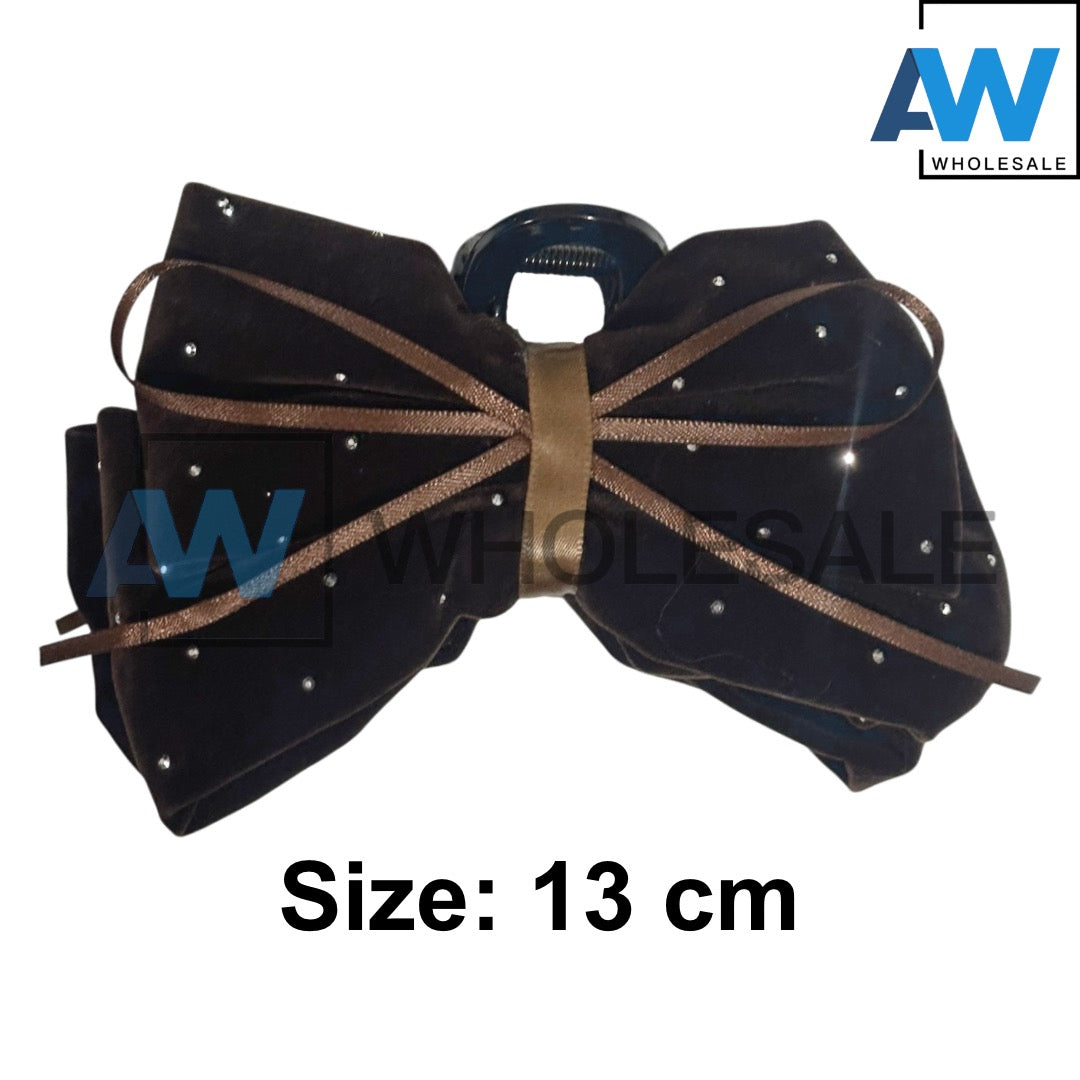 AB-1341 (12 pcs) Velvet 13 cm Hair Clamps