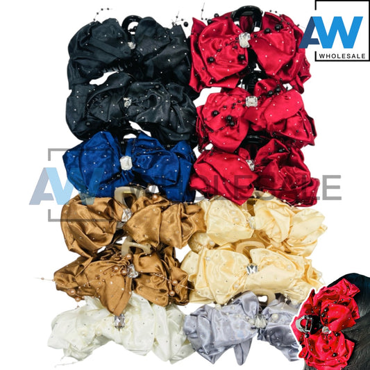 AB-1342 (12 pcs) Fabric 13 cm Hair Clamp