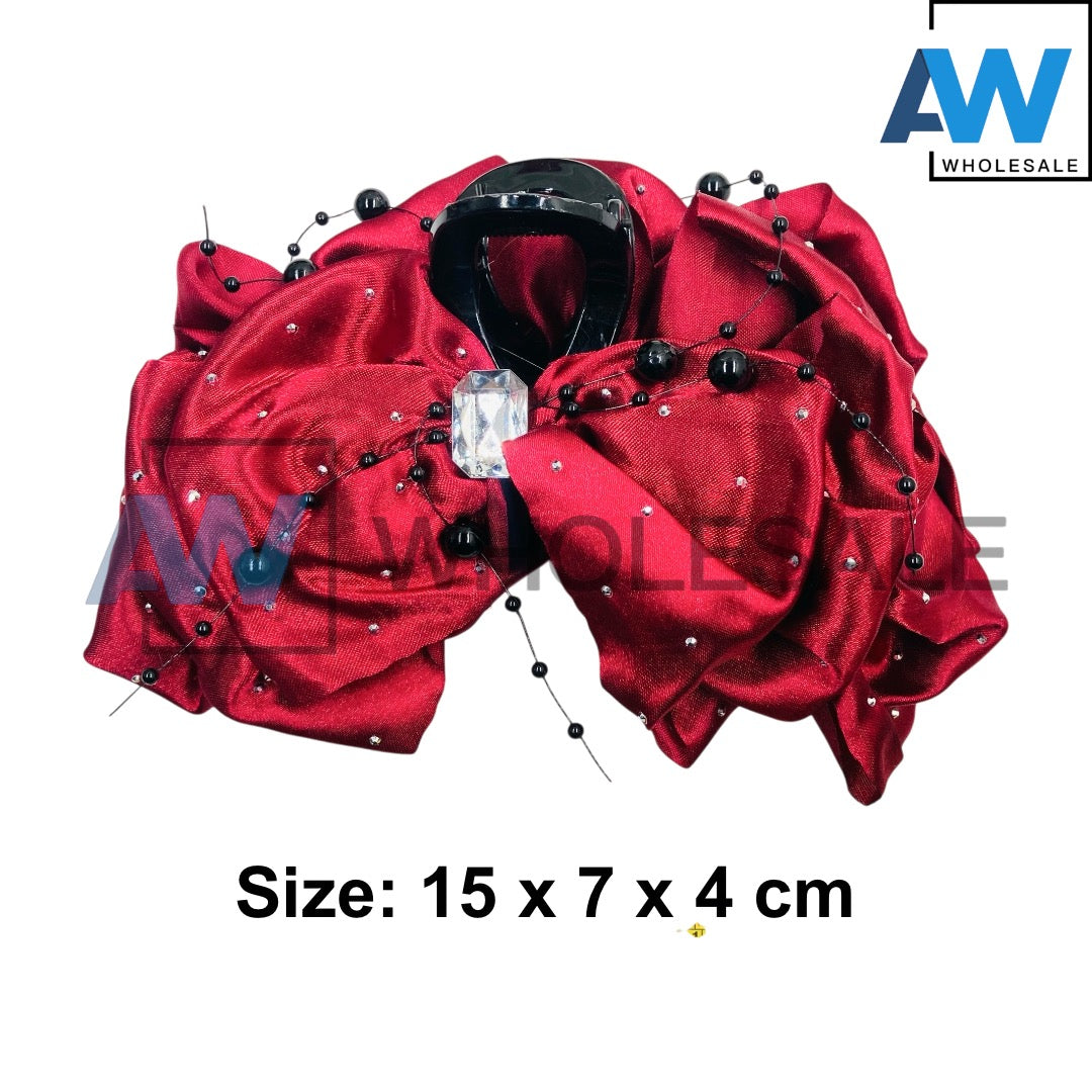 AB-1342 (12 pcs) Fabric 13 cm Hair Clamp