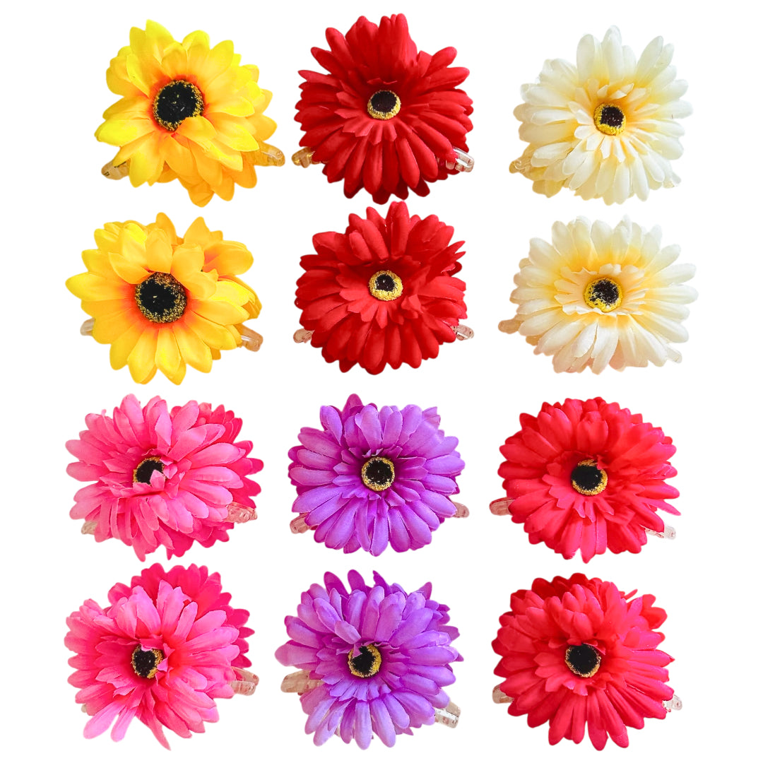 AB-1344 (12 pcs) Sunflower 11 cm Hair Clamps