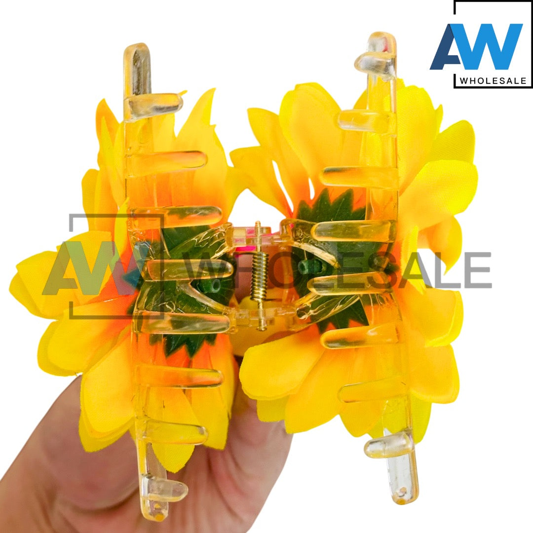 AB-1344 (12 pcs) Sunflower 11 cm Hair Clamps