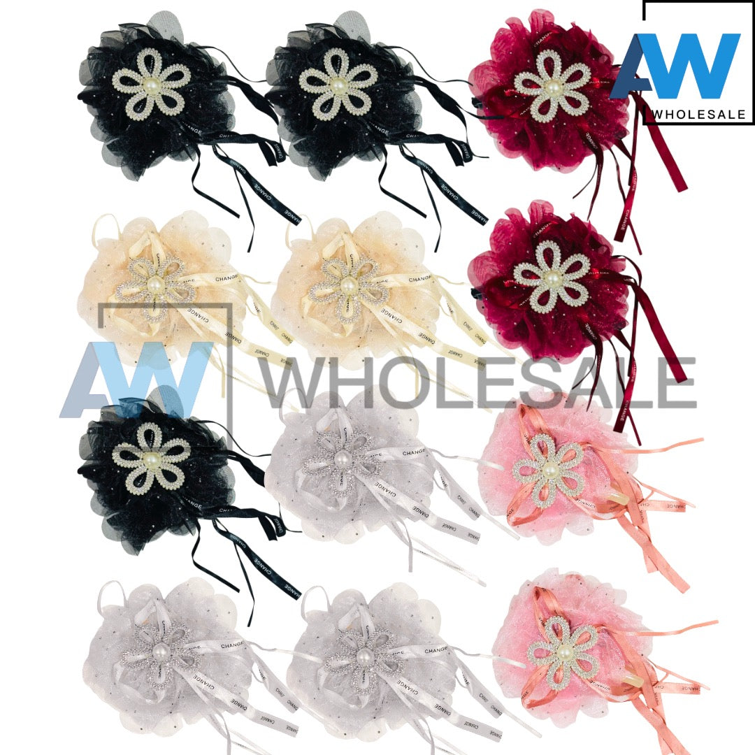 AB-1346 (12 pcs) Fabric 13 cm Hair Clamps