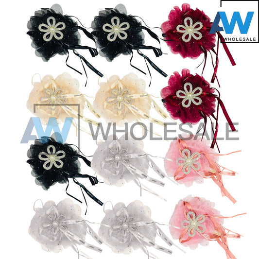 AB-1346 (12 pcs) Fabric 13 cm Hair Clamps