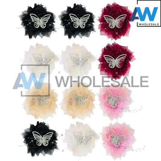AB-1347 (12 pcs) Fabric 13 cm Hair Clamps