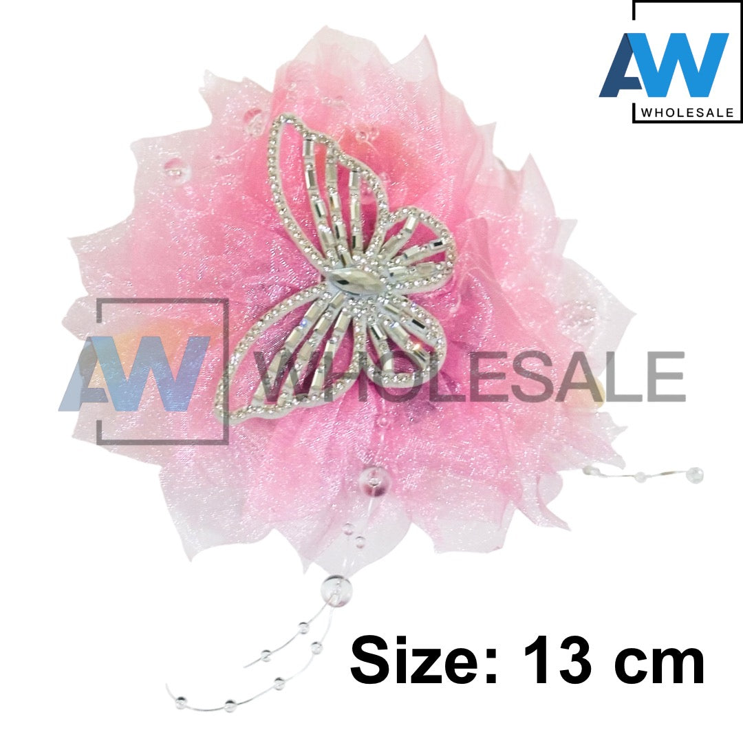 AB-1347 (12 pcs) Fabric 13 cm Hair Clamps