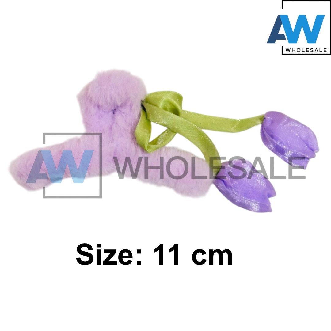 AB-1350 (12 pcs) Faux Fur 11 cm Hair Clamps