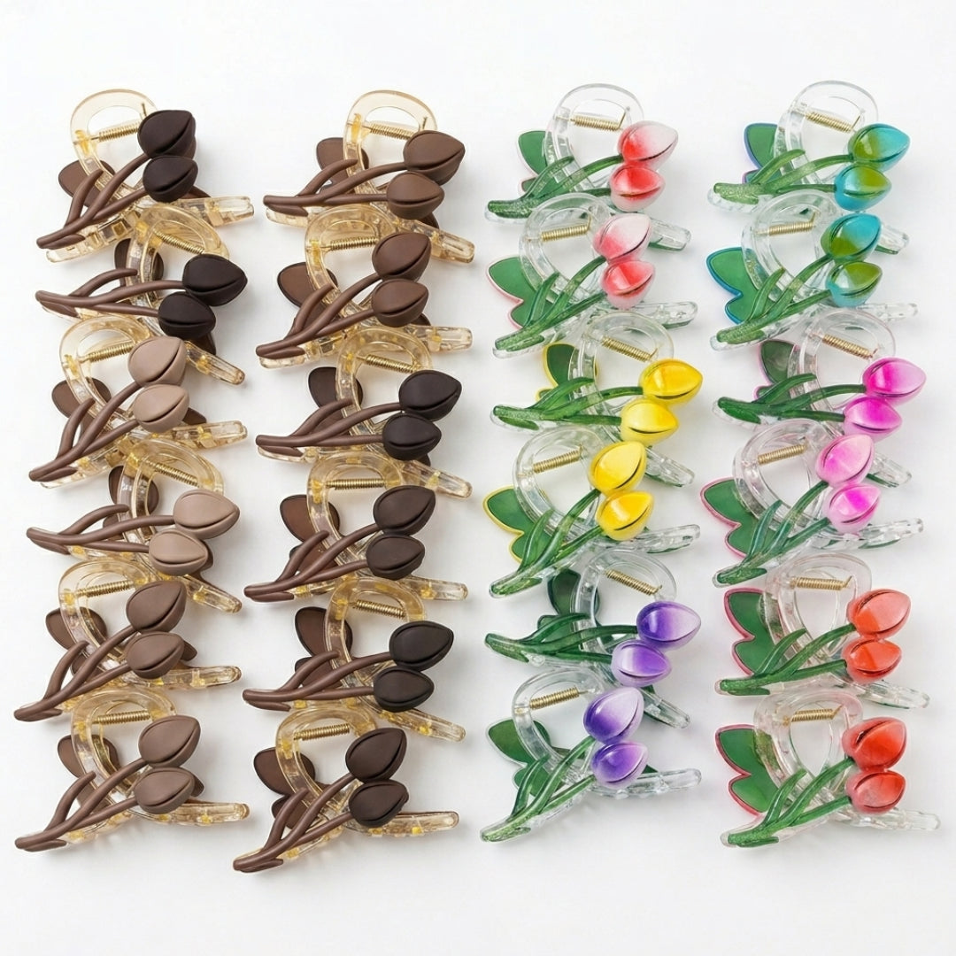 AB-1357 (12 pcs) Transparent 8 cm Hair Clamps