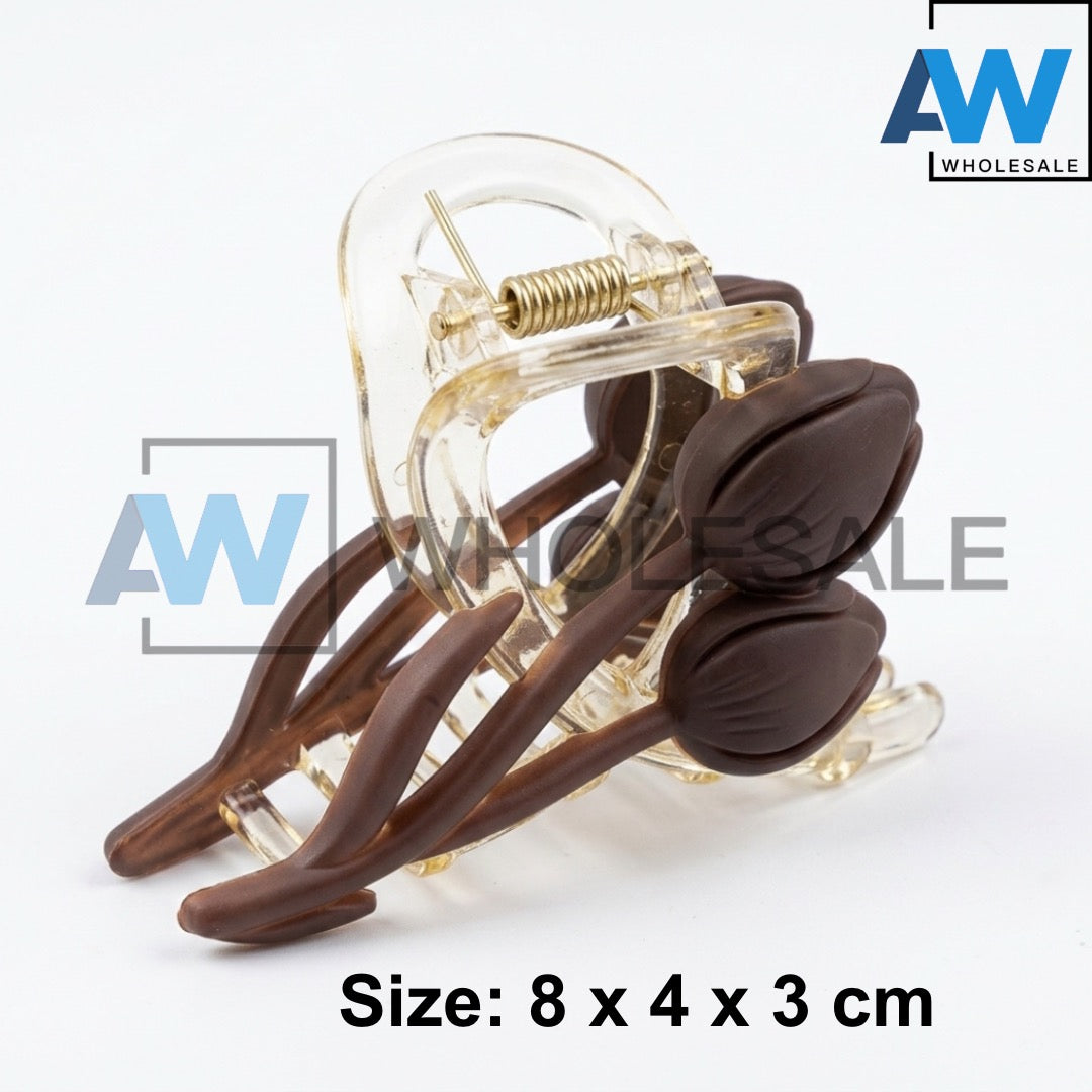 AB-1357 (12 pcs) Transparent 8 cm Hair Clamps