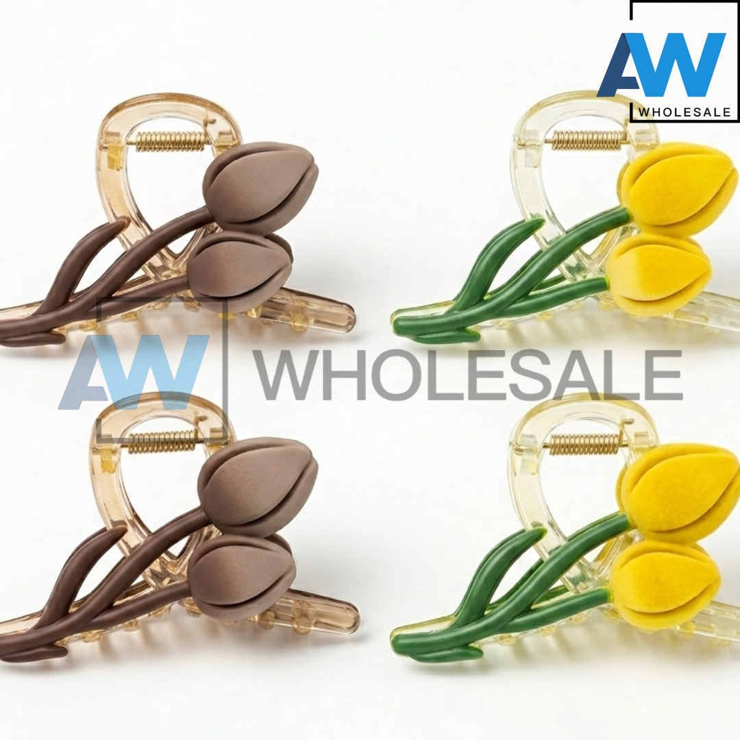 AB-1357 (12 pcs) Transparent 8 cm Hair Clamps
