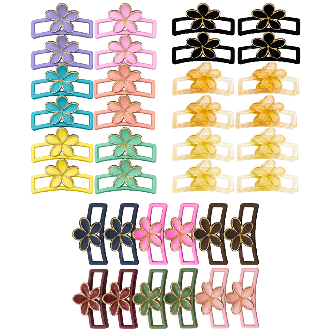 AB-1364 (12 pcs) Matte/Transparent 11 cm Hair Clamps