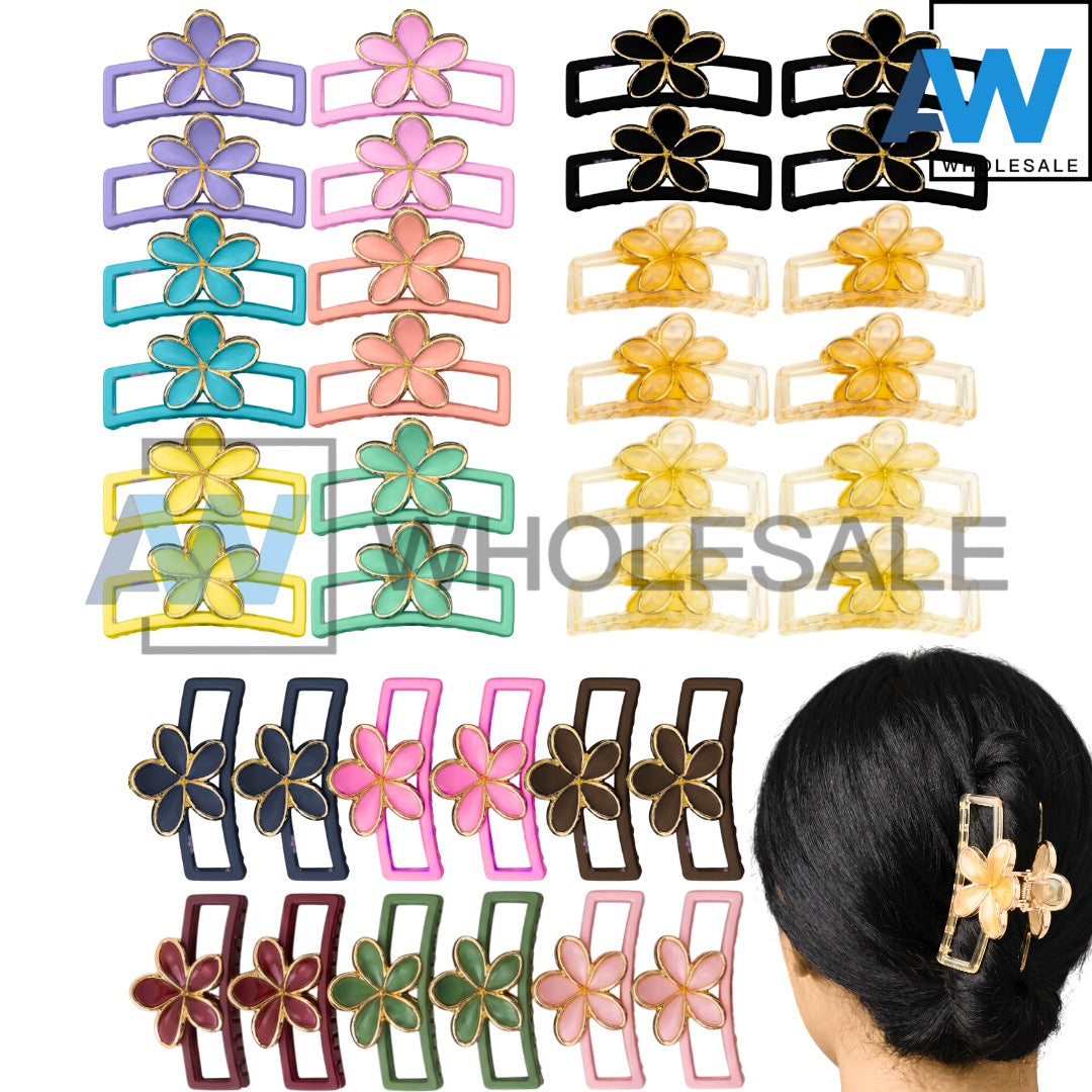 AB-1364 (12 pcs) Matte/Transparent 11 cm Hair Clamps