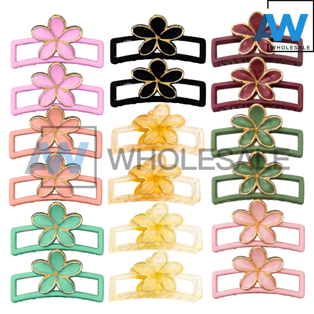 AB-1364 (12 pcs) Matte/Transparent 11 cm Hair Clamps