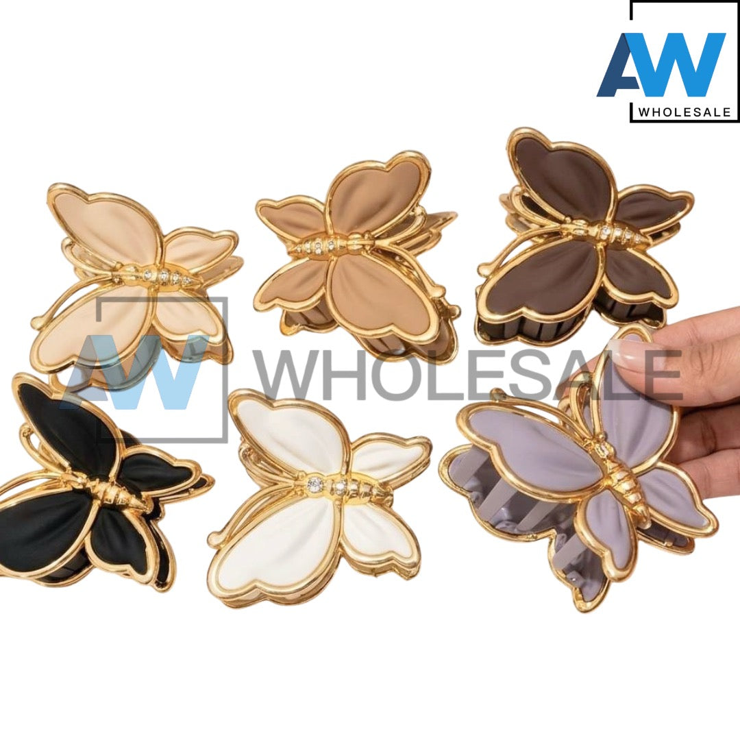 AB-1365 (12 pcs) Matte 7.5 cm Hair Clamps