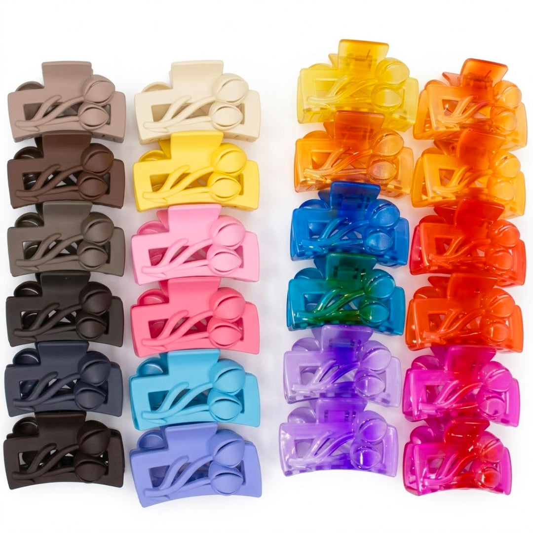 AB-1373 (12 pcs) Matte/Glossy 7 cm Hair Clamps