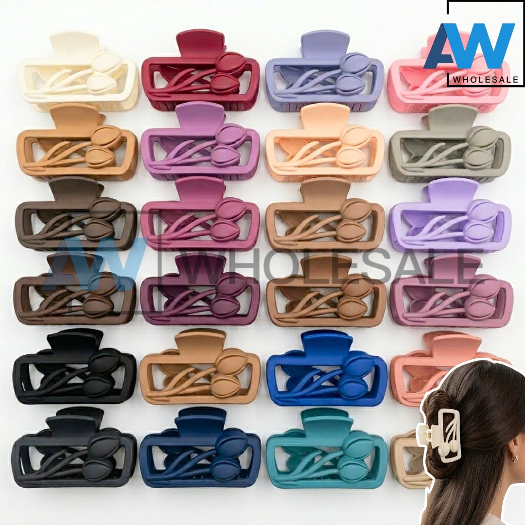 AB-1376 (12 pcs) Matte 8.5 cm Hair Clamps