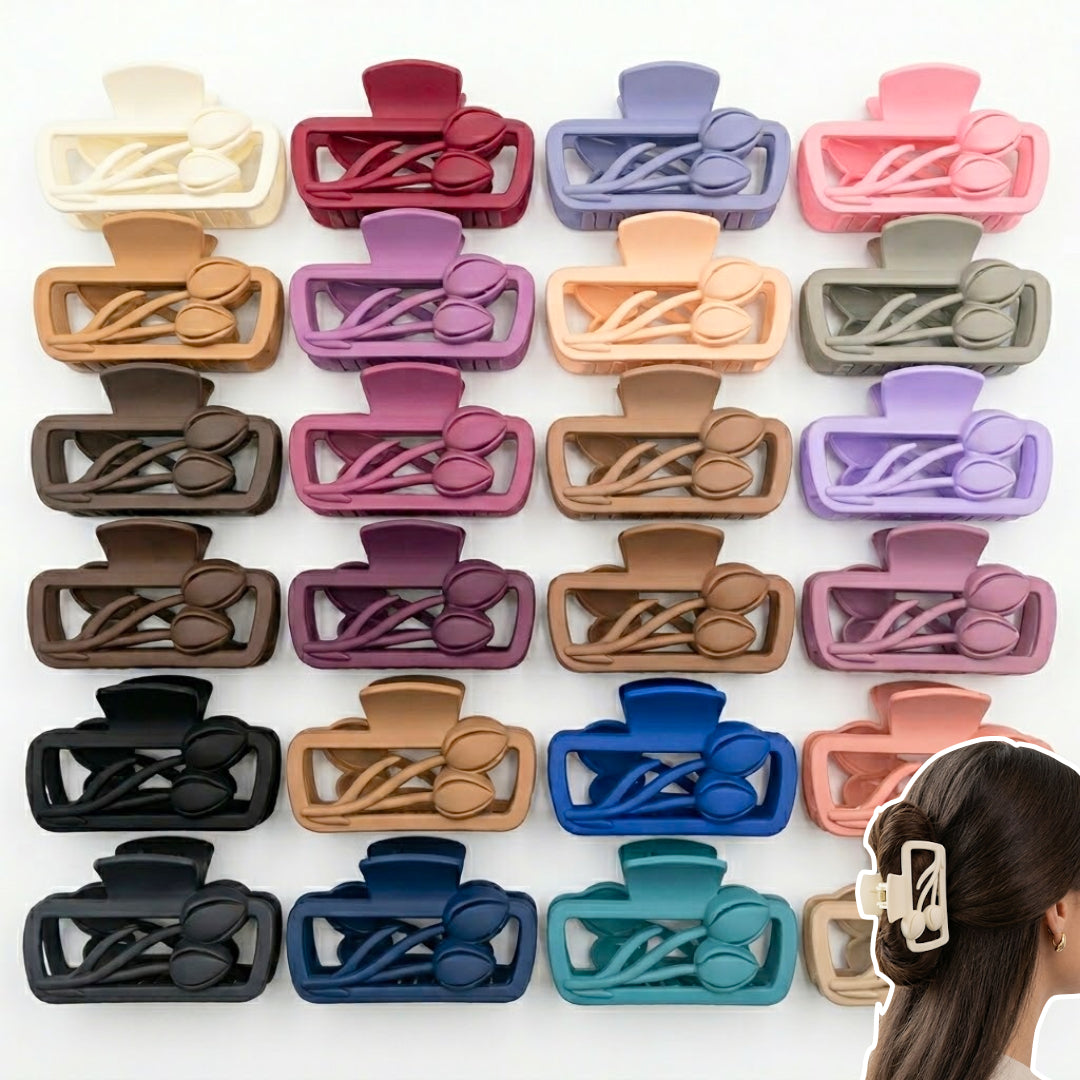 AB-1376 (12 pcs) Matte 8.5 cm Hair Clamps