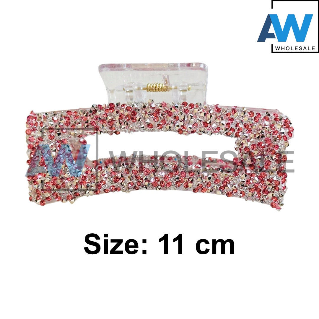 AB-1383 (12 pcs) Rhinestone 11 cm Hair Clamps