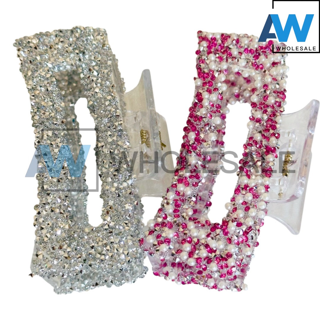 AB-1383 (12 pcs) Rhinestone 11 cm Hair Clamps