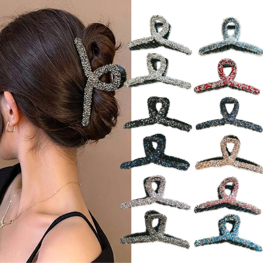 AB-1384 (12 pcs) Rhinestone 11 cm Hair Clamps