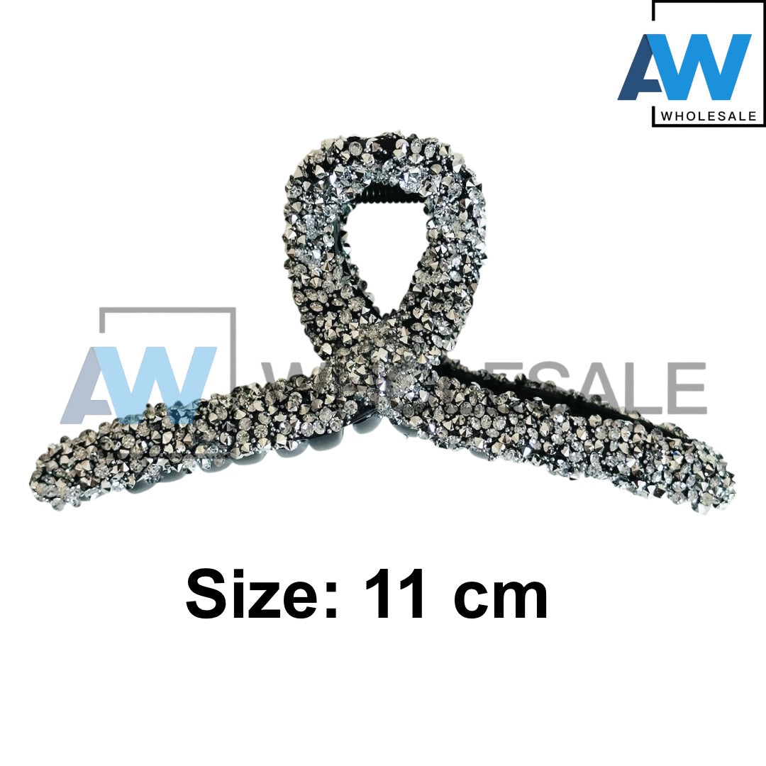 AB-1384 (12 pcs) Rhinestone 11 cm Hair Clamps