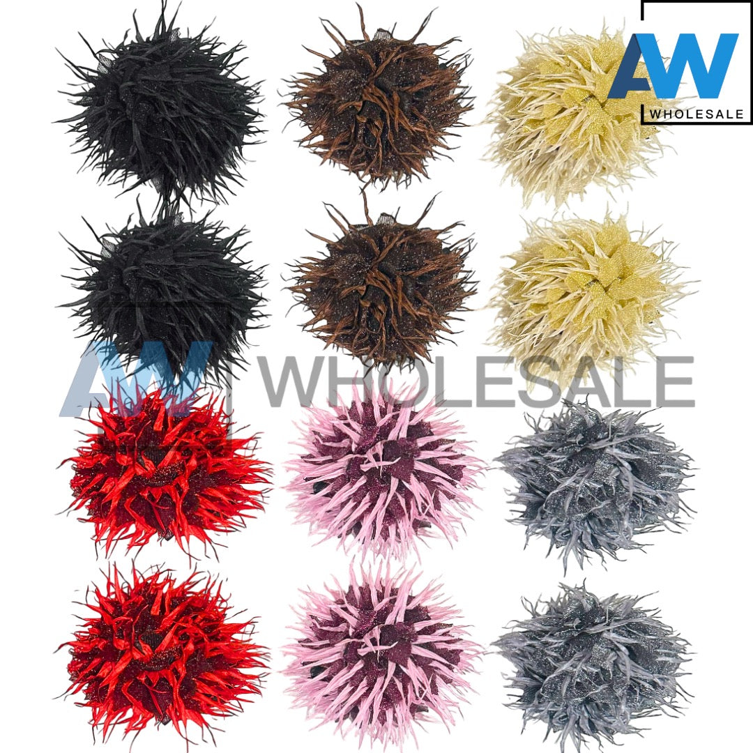 AB-1387 (12 pcs) Fabric 13 cm Hair Clamps