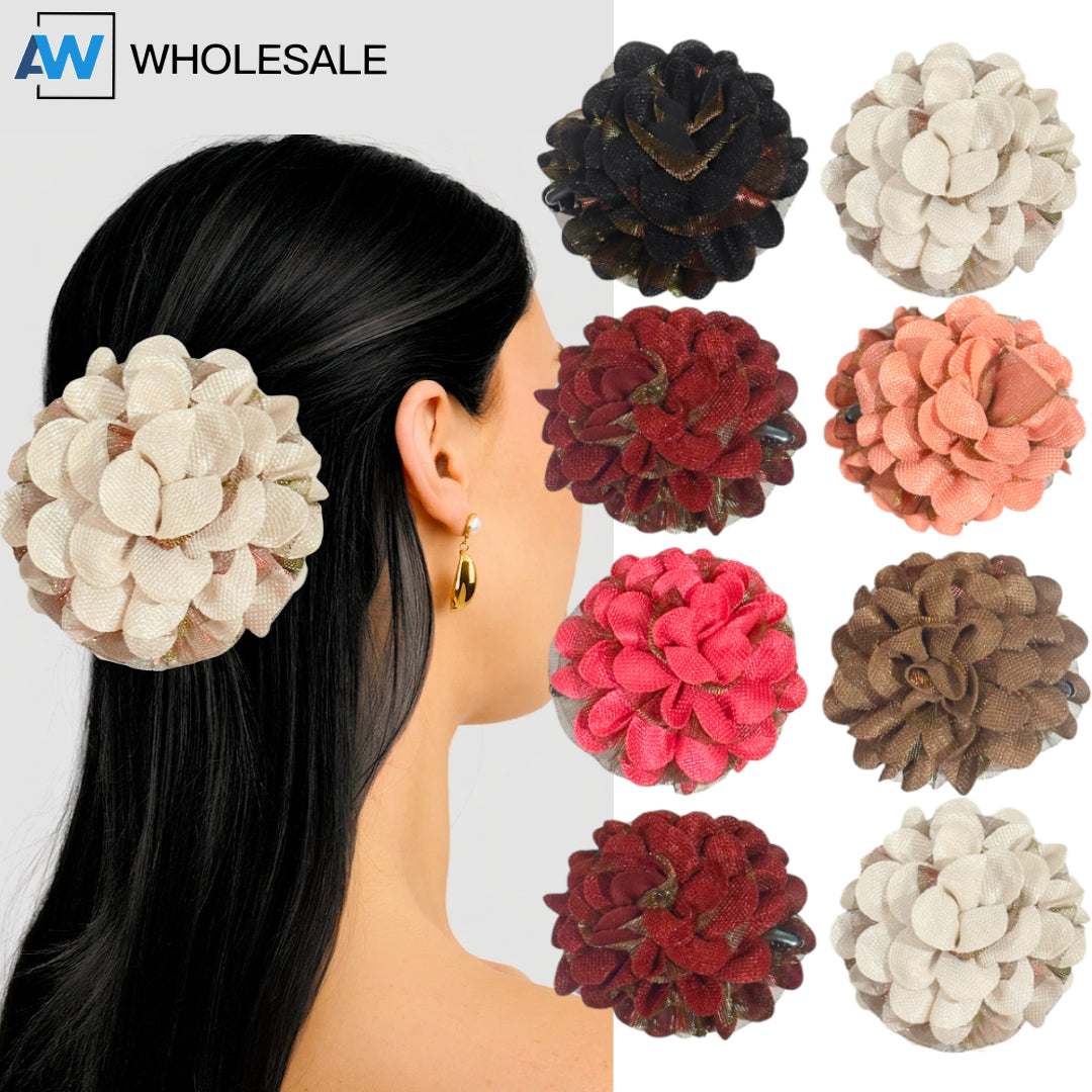 AB-1388 (12 pcs) Fabric 13 cm Hair Clamps