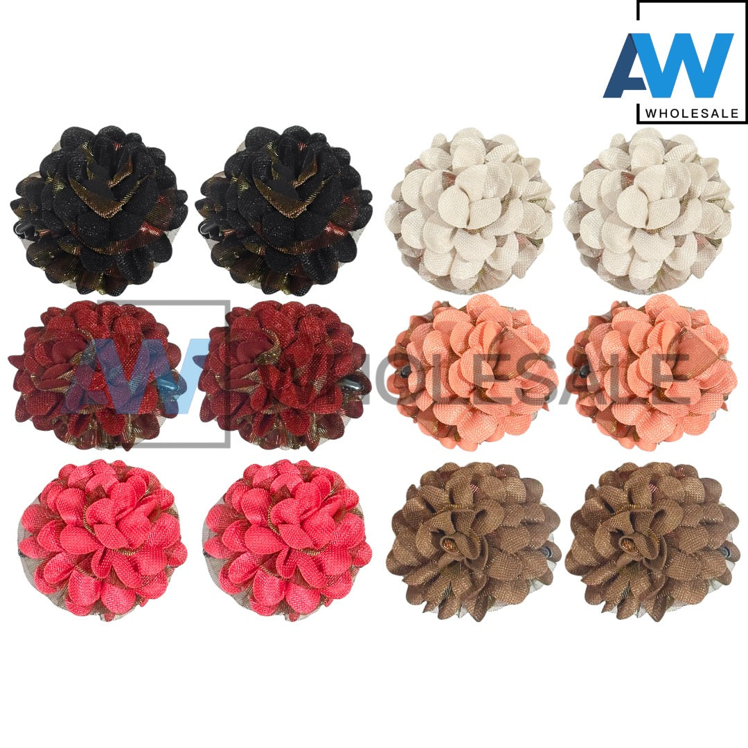 AB-1388 (12 pcs) Fabric 13 cm Hair Clamps