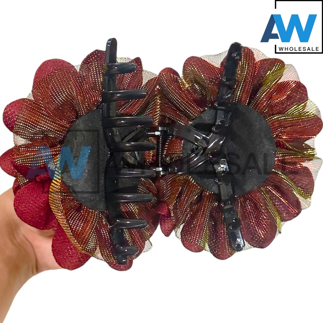 AB-1388 (12 pcs) Fabric 13 cm Hair Clamps