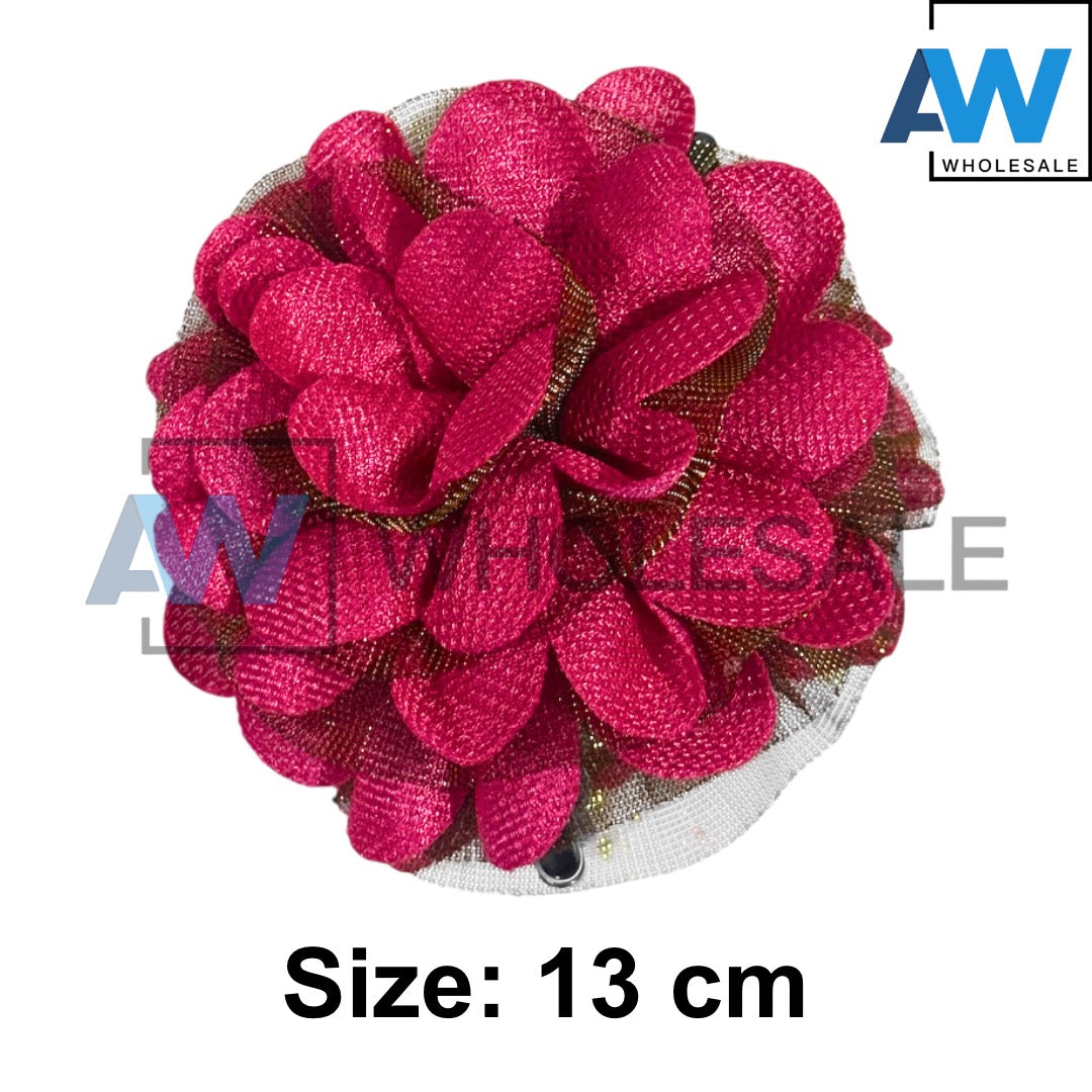 AB-1388 (12 pcs) Fabric 13 cm Hair Clamps
