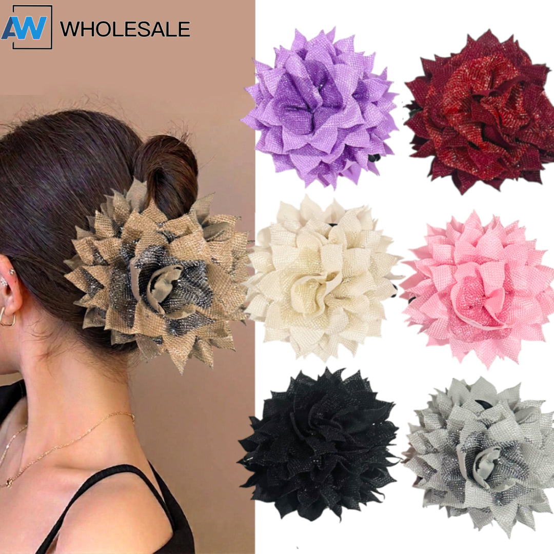 AB-1389 (12 pcs) Fabric 13 cm Hair Clamps