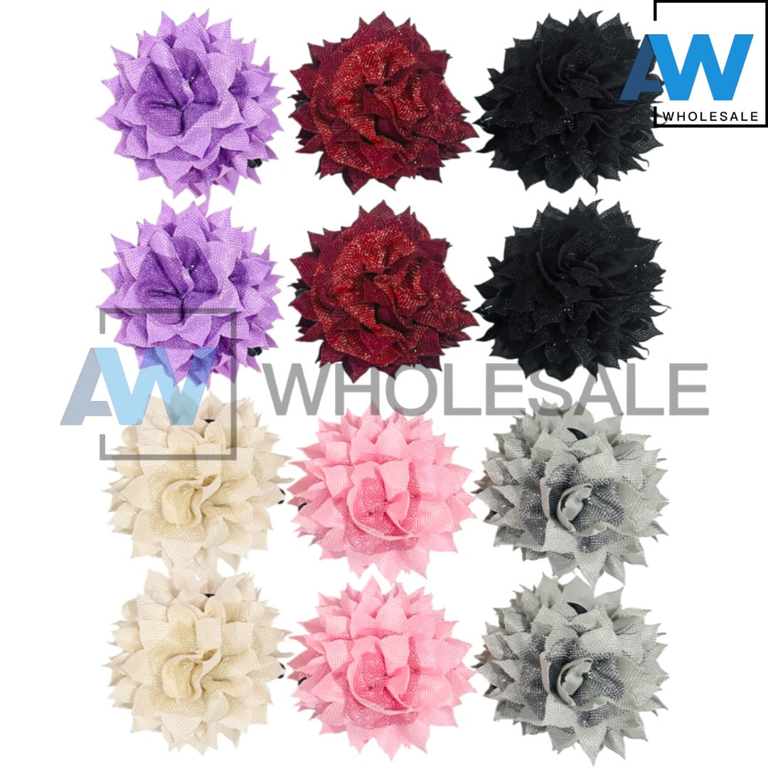 AB-1389 (12 pcs) Fabric 13 cm Hair Clamps
