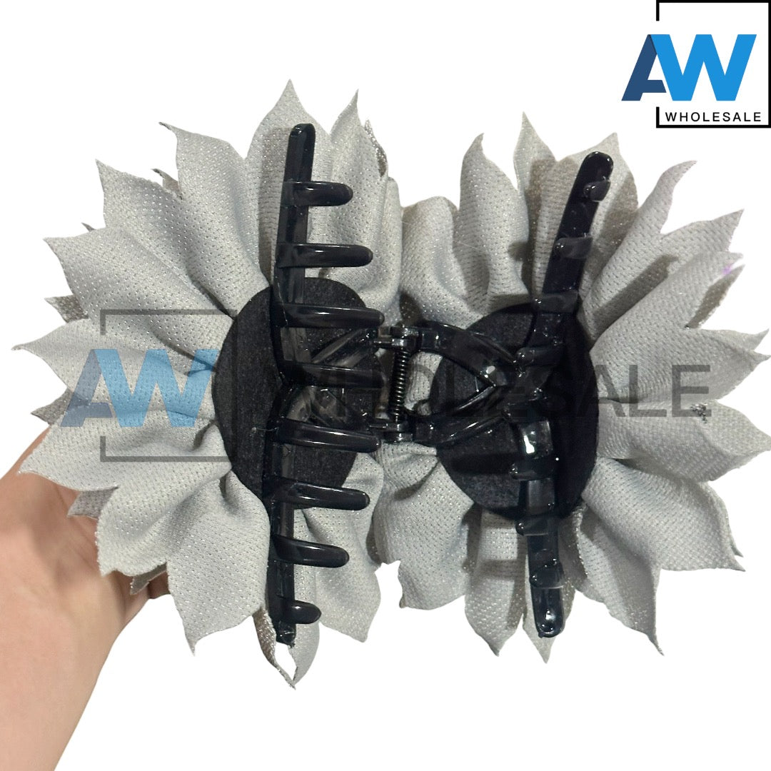 AB-1389 (12 pcs) Fabric 13 cm Hair Clamps