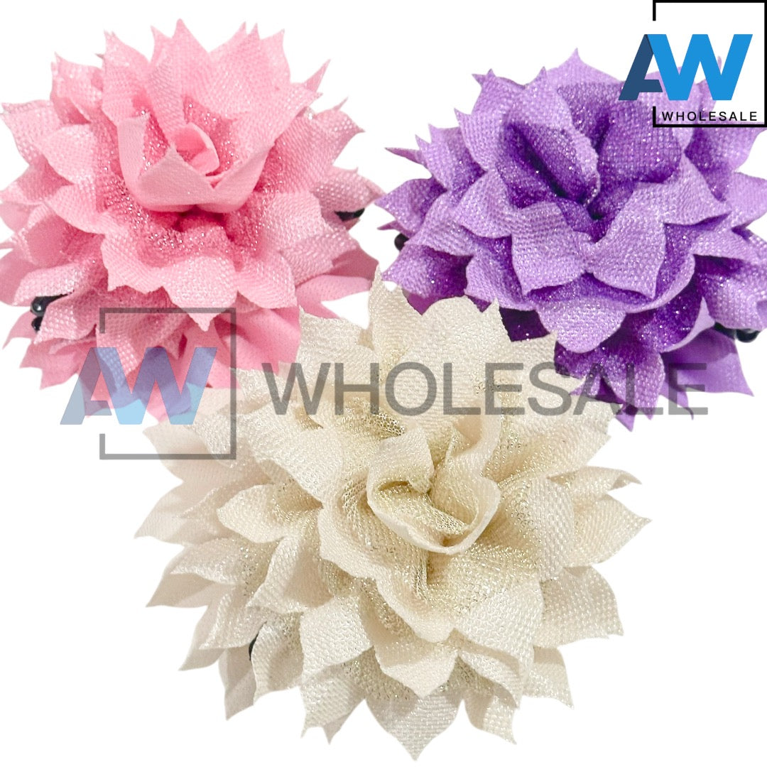 AB-1389 (12 pcs) Fabric 13 cm Hair Clamps