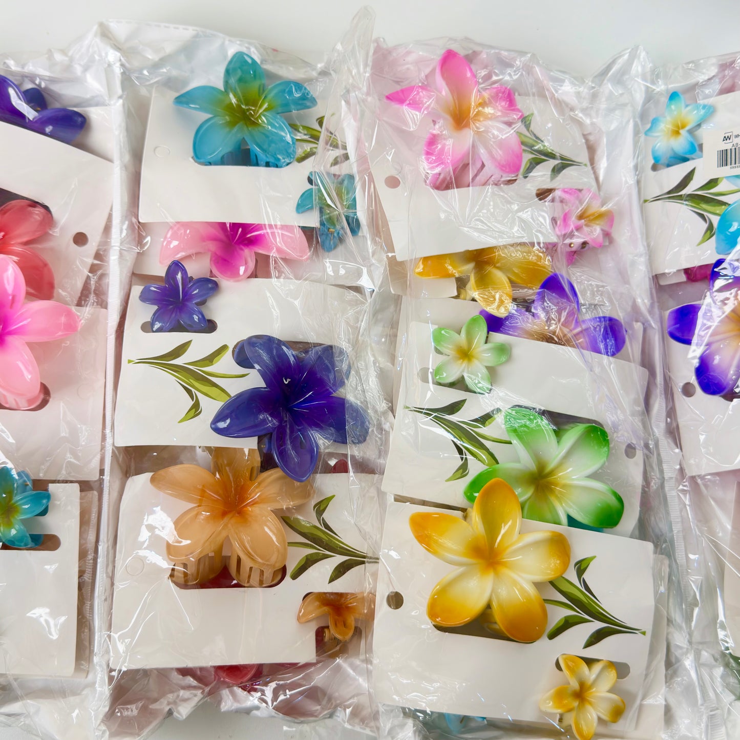 AB-1402 (12 sets) Plumeria Flower Hair Clamp
