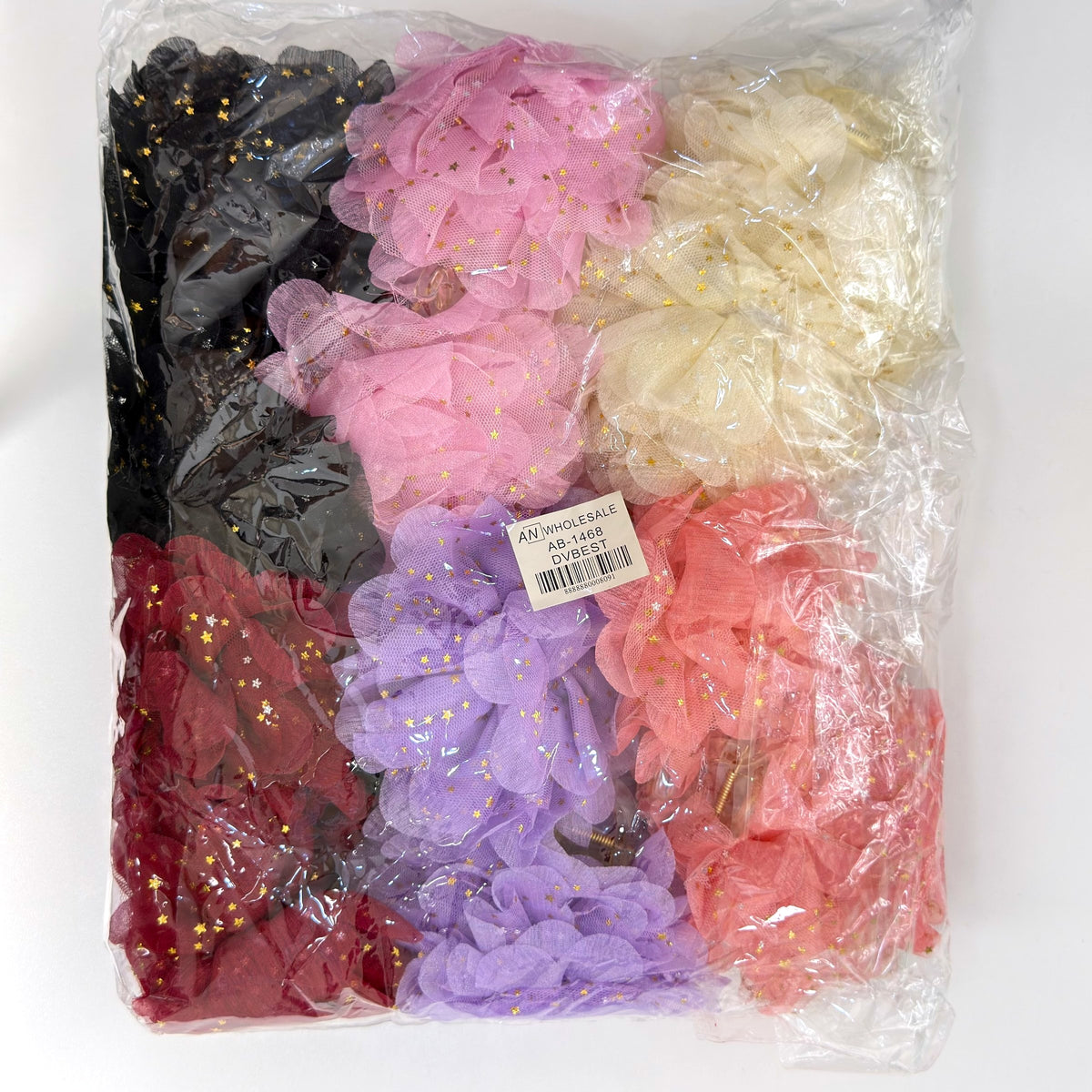 AB-1468 (12 pcs) 13cm Round Flower Hair Claw