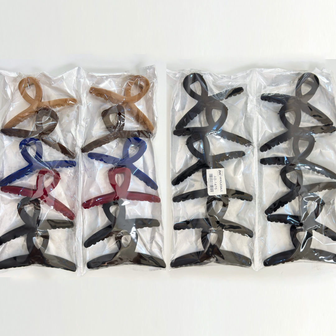 AB-1476 (12 pcs) 13cm Velvet Ribbon Hair Clamp