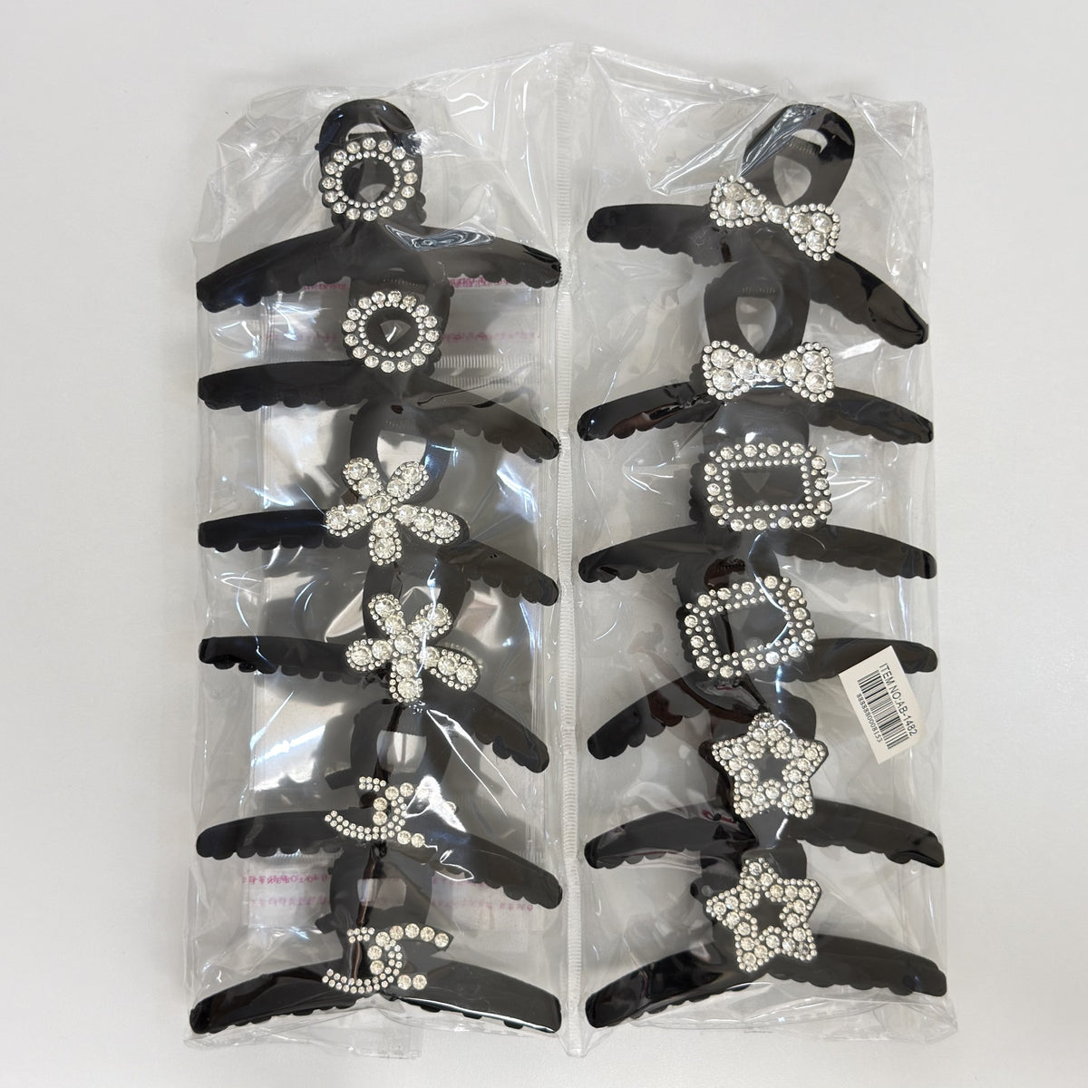 AB-1482 (12 pcs) 11cm Diamond Velvet Hair Clamp