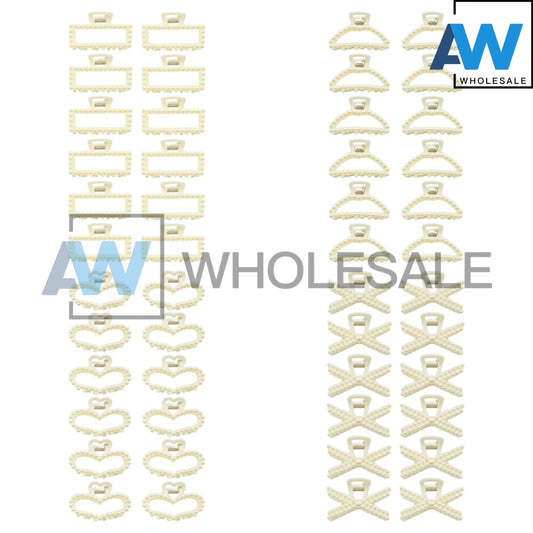 AB-268 (12 pcs) Pearl 8 cm Hair Clamps