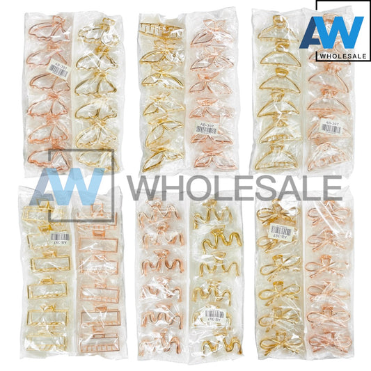 AB-397 (12 pcs) Metal 7.5 cm Hair Clamps
