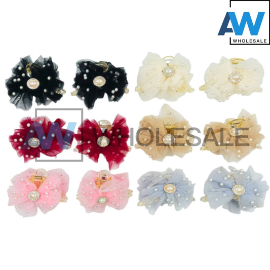 AB-548 (12 pcs) Fabric 11 cm Hair Clamps