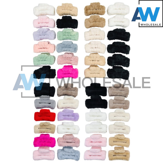 AB-556A (12 pcs) Faux Fur 11 cm Hair Clamps