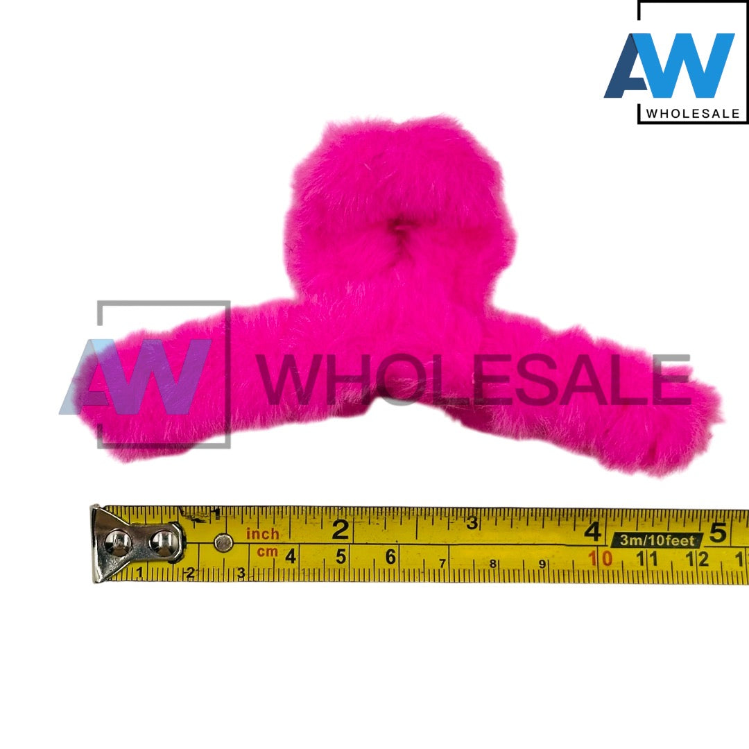 AB-558A (12 pcs) Faux Fur 11 cm Hair Clamps