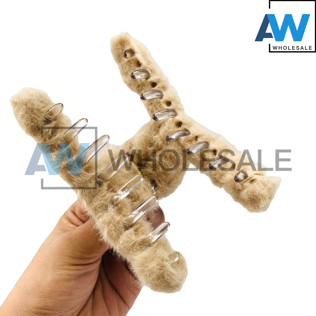 AB-558A (12 pcs) Faux Fur 11 cm Hair Clamps
