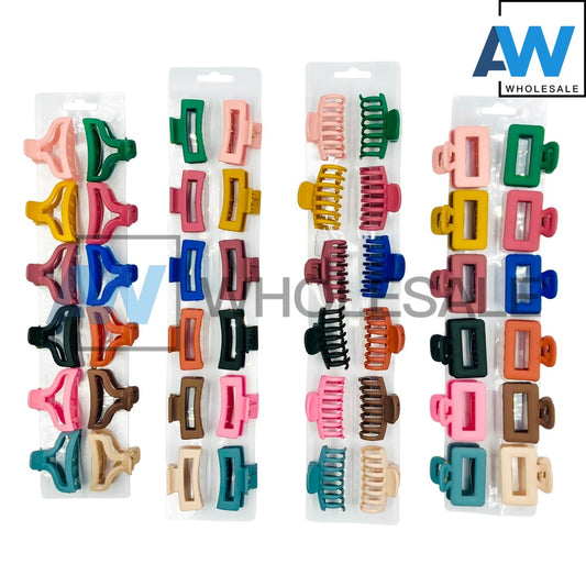 AB-570 (12 pcs) Matte Mini Hair Clips