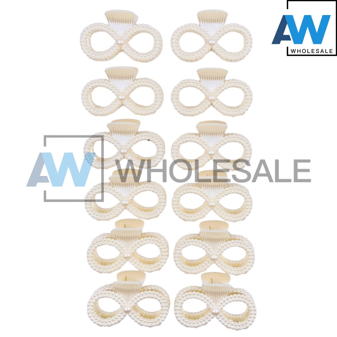 AB-614 (12 pcs) Pearl 10 cm Hair Clamps